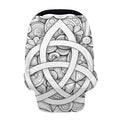 White Celtic Trinity Knot Symbol Print Baby Seat Cover