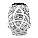 White Celtic Trinity Knot Symbol Print Baby Seat Cover