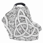 White Celtic Trinity Knot Symbol Print Baby Seat Cover
