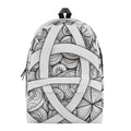 White Celtic Trinity Knot Symbol Print School Backpack