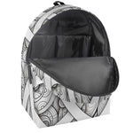 White Celtic Trinity Knot Symbol Print Backpack