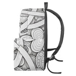 White Celtic Trinity Knot Symbol Print Backpack