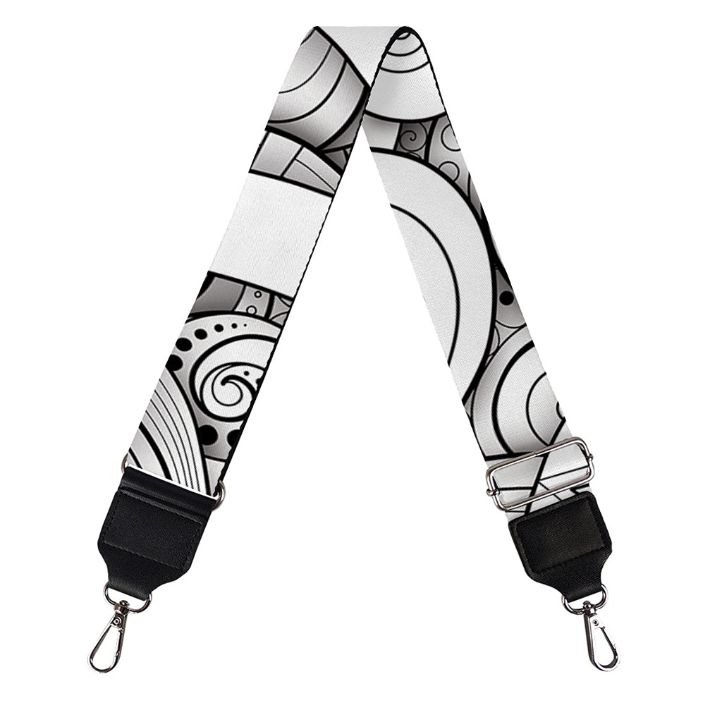 White Celtic Trinity Knot Symbol Print Bag Strap