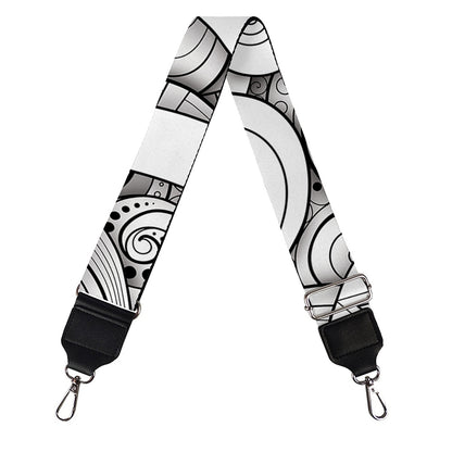 White Celtic Trinity Knot Symbol Print Bag Strap