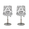 White Celtic Trinity Knot Symbol Print Bar Stool Covers