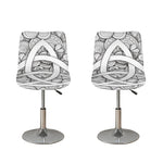 White Celtic Trinity Knot Symbol Print Bar Stool Covers