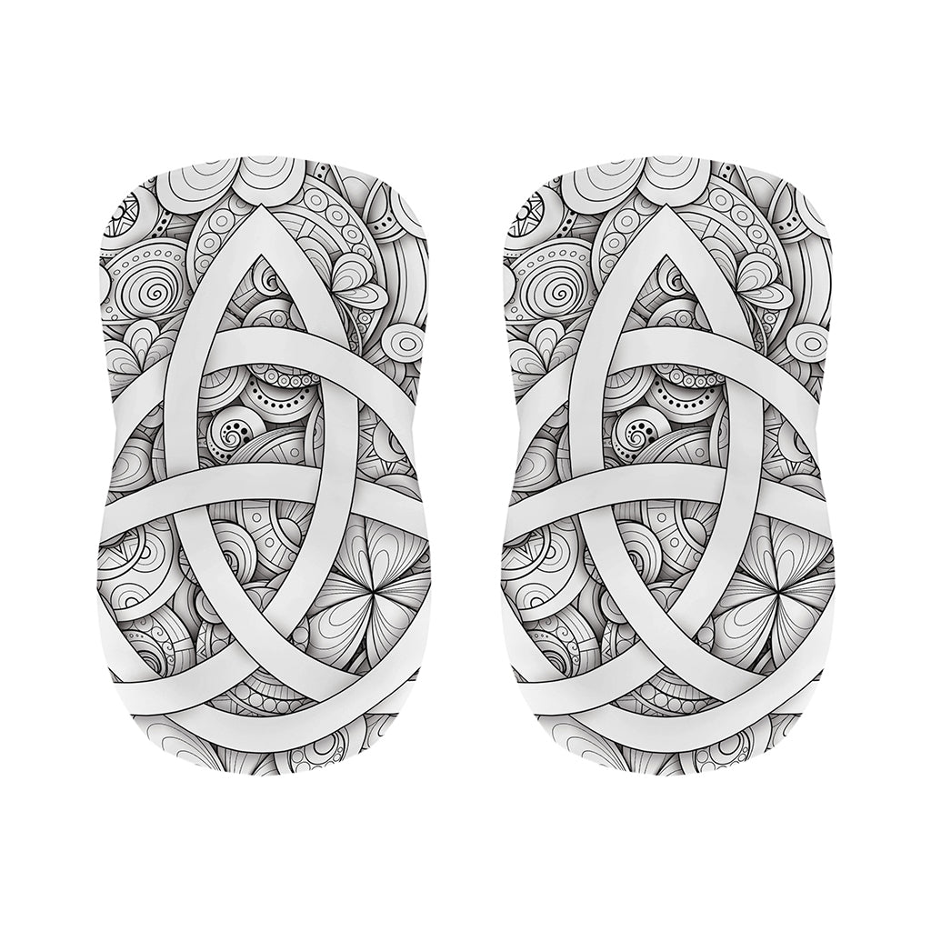 White Celtic Trinity Knot Symbol Print Bar Stool Covers