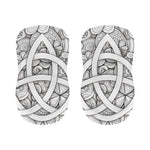 White Celtic Trinity Knot Symbol Print Bar Stool Covers