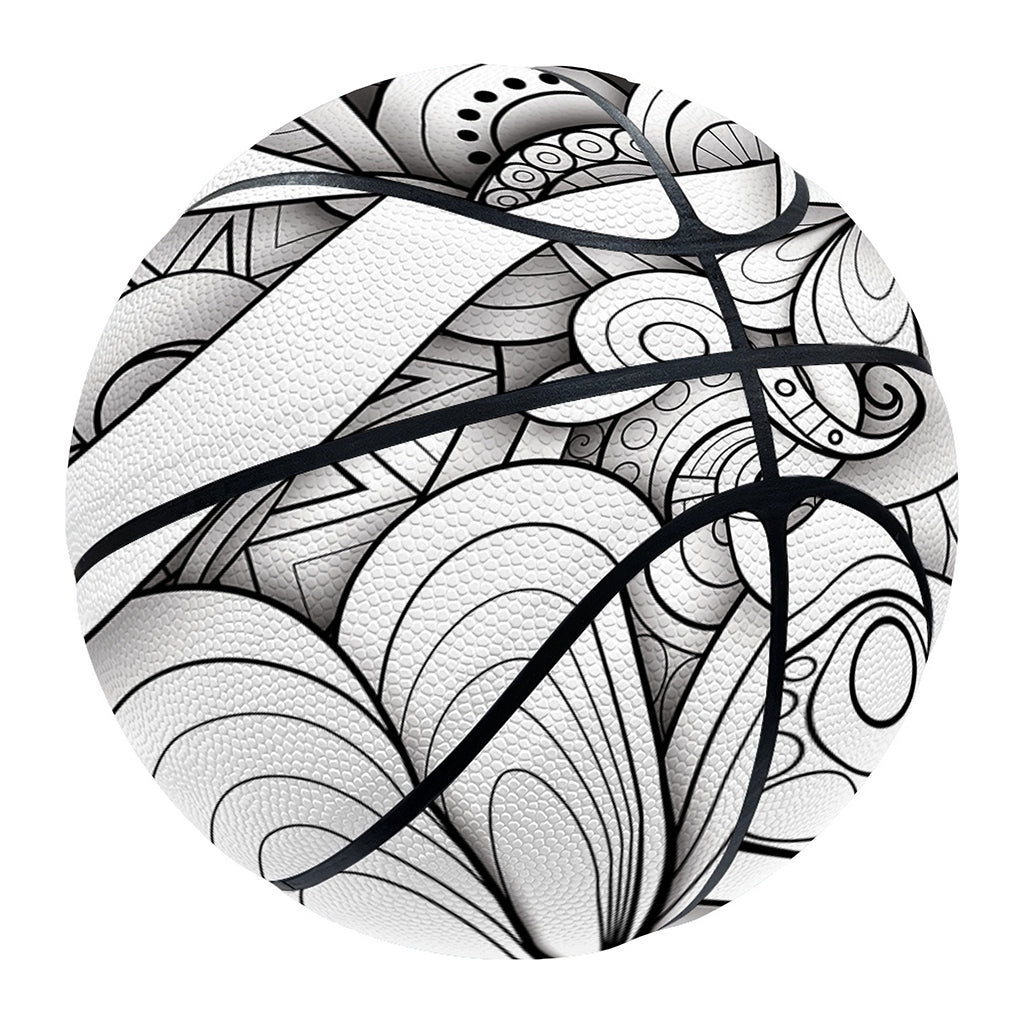 White Celtic Trinity Knot Symbol Print Basketball