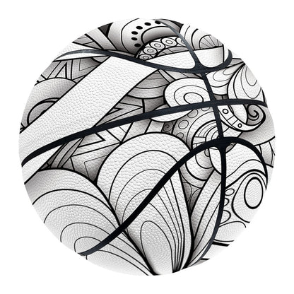 White Celtic Trinity Knot Symbol Print Basketball