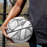 White Celtic Trinity Knot Symbol Print Basketball