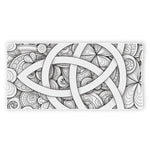 White Celtic Trinity Knot Symbol Print Beach Towel