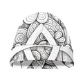 White Celtic Trinity Knot Symbol Print Beanie