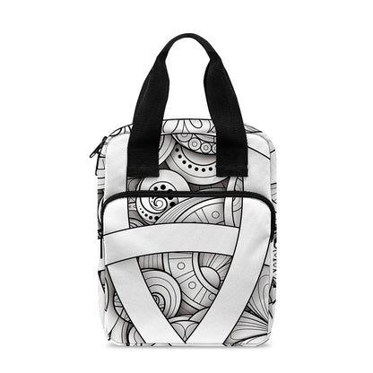 White Celtic Trinity Knot Symbol Print Bible Tote Bag