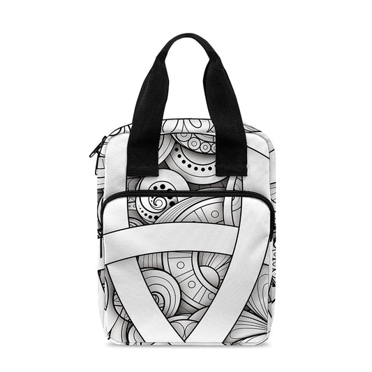 White Celtic Trinity Knot Symbol Print Bible Tote Bag