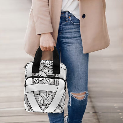 White Celtic Trinity Knot Symbol Print Bible Tote Bag