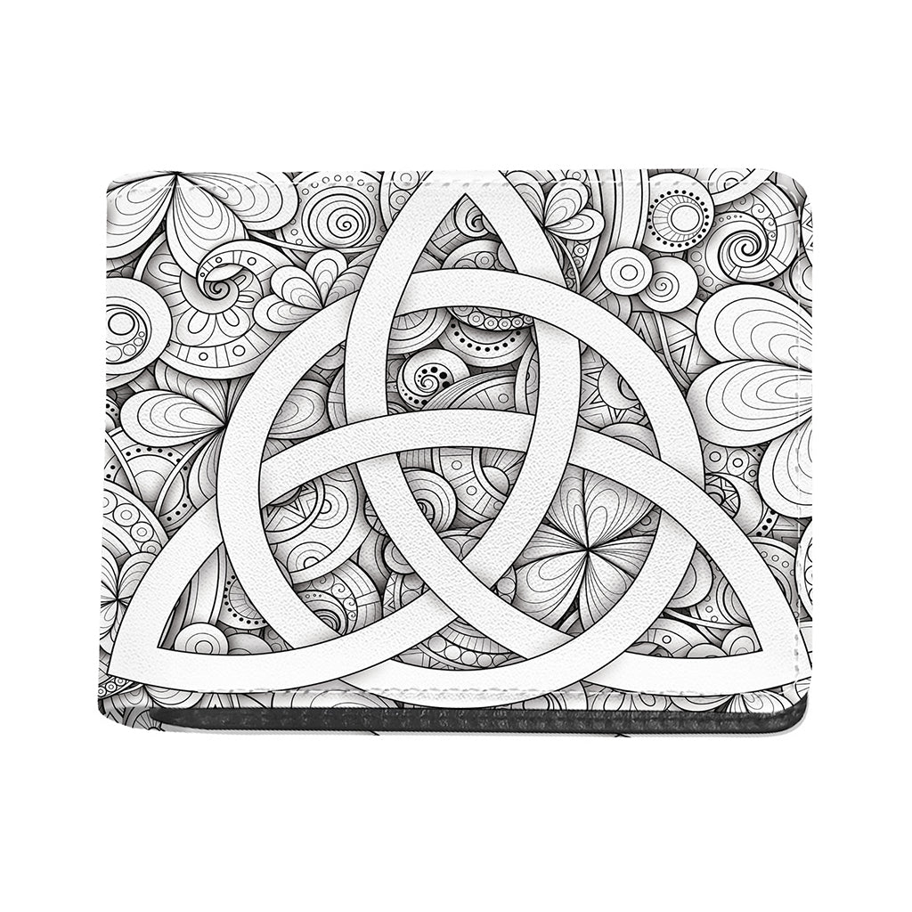 White Celtic Trinity Knot Symbol Print Bifold Wallet