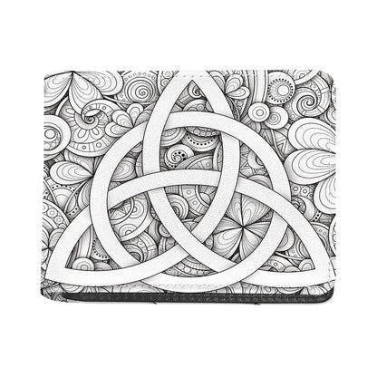 White Celtic Trinity Knot Symbol Print Bifold Wallet