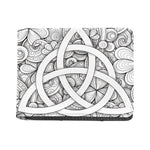White Celtic Trinity Knot Symbol Print Bifold Wallet