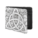 White Celtic Trinity Knot Symbol Print Bifold Wallet