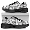 White Celtic Trinity Knot Symbol Print Black Chunky Shoes