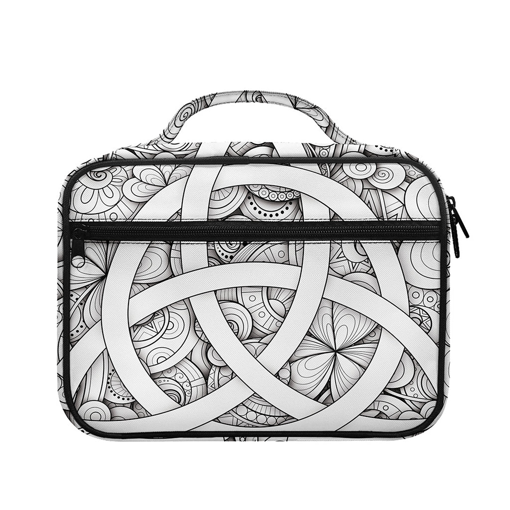 White Celtic Trinity Knot Symbol Print Briefcase Bible Bag