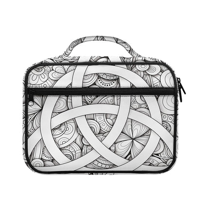 White Celtic Trinity Knot Symbol Print Briefcase Bible Bag