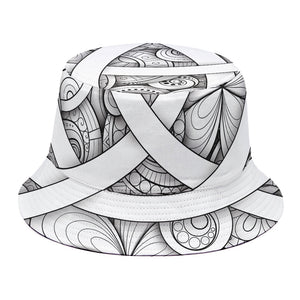 White Celtic Trinity Knot Symbol Print Bucket Hat