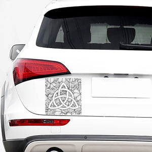 White Celtic Trinity Knot Symbol Print Car Sticker