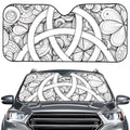 White Celtic Trinity Knot Symbol Print Car Windshield Sun Shade