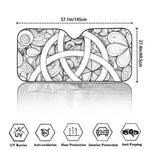 White Celtic Trinity Knot Symbol Print Car Windshield Sun Shade