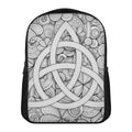 White Celtic Trinity Knot Symbol Print Casual Backpack
