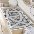 White Celtic Trinity Knot Symbol Print Changing Pad Cover