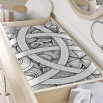 White Celtic Trinity Knot Symbol Print Changing Pad Cover