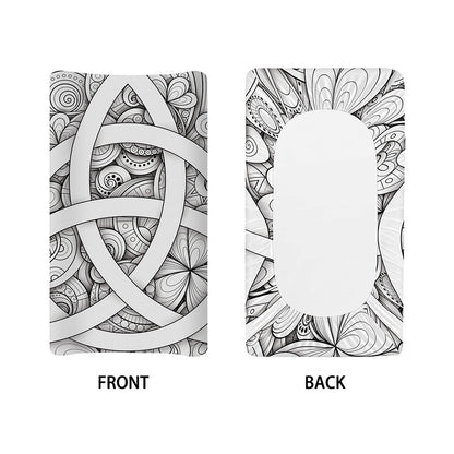 White Celtic Trinity Knot Symbol Print Changing Pad Cover