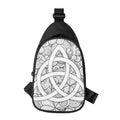 White Celtic Trinity Knot Symbol Print Sling Bag