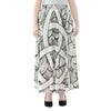 White Celtic Trinity Knot Symbol Print Chiffon Maxi Skirt