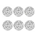 White Celtic Trinity Knot Symbol Print Coaster Set
