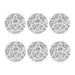 White Celtic Trinity Knot Symbol Print Coaster Set