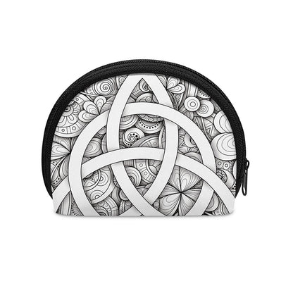 White Celtic Trinity Knot Symbol Print Coin Purse