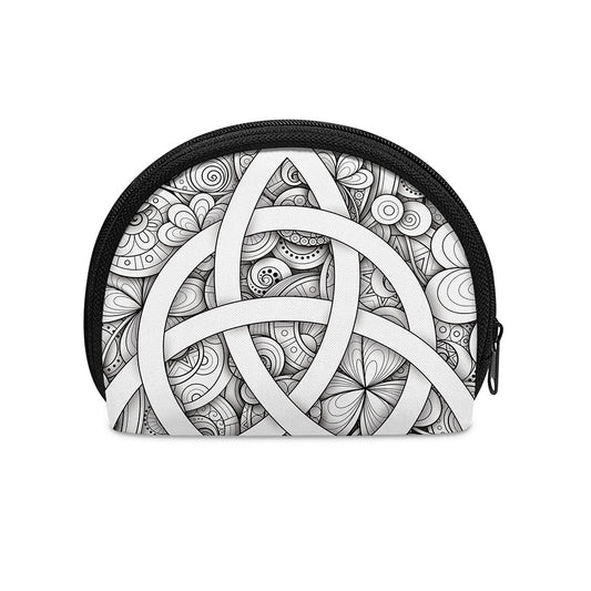 White Celtic Trinity Knot Symbol Print Coin Purse