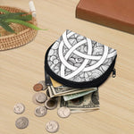 White Celtic Trinity Knot Symbol Print Coin Purse