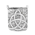 White Celtic Trinity Knot Symbol Print Collapsible Laundry Basket