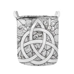 White Celtic Trinity Knot Symbol Print Collapsible Laundry Basket