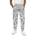 White Celtic Trinity Knot Symbol Print Cotton Sweatpants