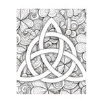 White Celtic Trinity Knot Symbol Print Curtain