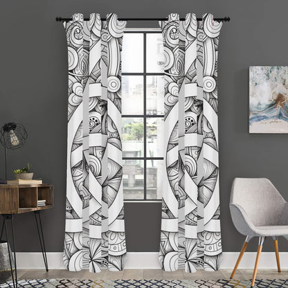 White Celtic Trinity Knot Symbol Print Curtain