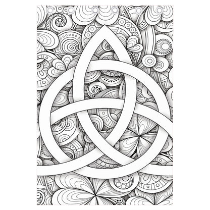 White Celtic Trinity Knot Symbol Print Curtain