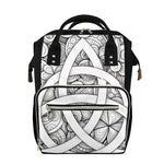 White Celtic Trinity Knot Symbol Print Diaper Bag