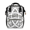 White Celtic Trinity Knot Symbol Print Diaper Bag